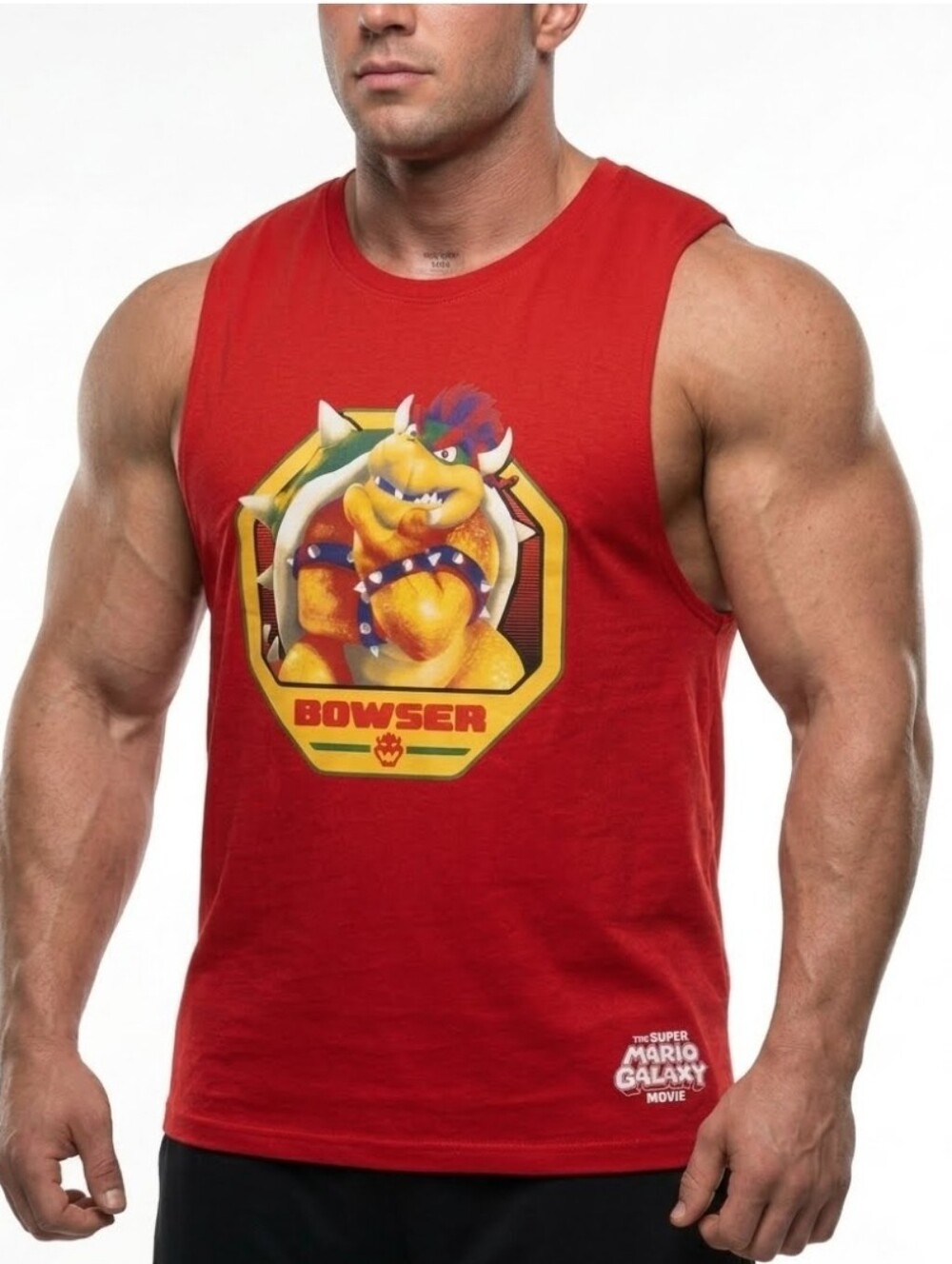 The Super Mario Galaxy Movie Bowser Graphic Muscle Tank Top Red
